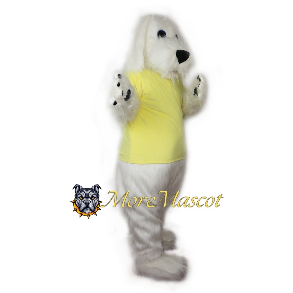 Farry White Dog Mascot Costume