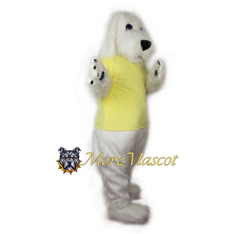Farry White Dog Mascot Costume