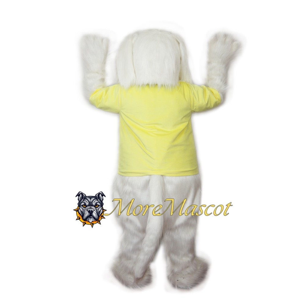 Farry White Dog Mascot Costume
