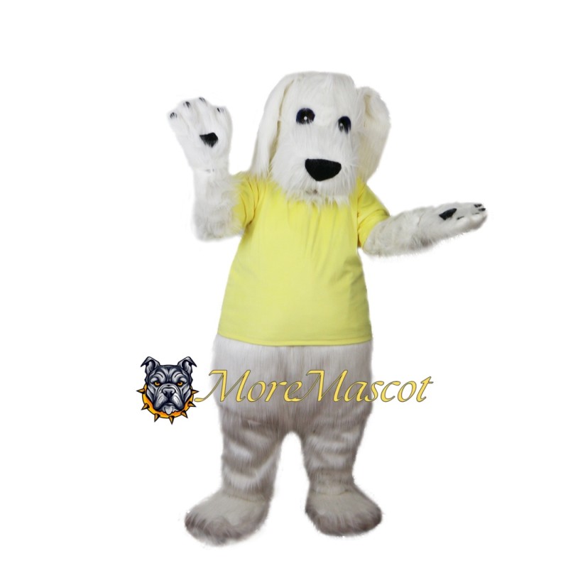 Farry White Dog Mascot Costume