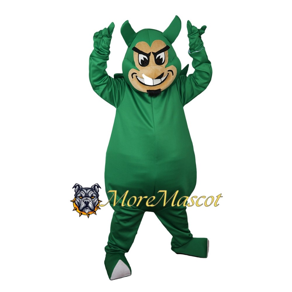 Green Devil Mascot Costume