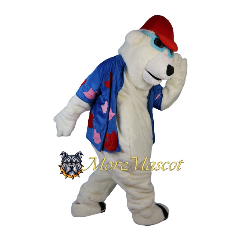Vacation Polar Bear Mascot Costume