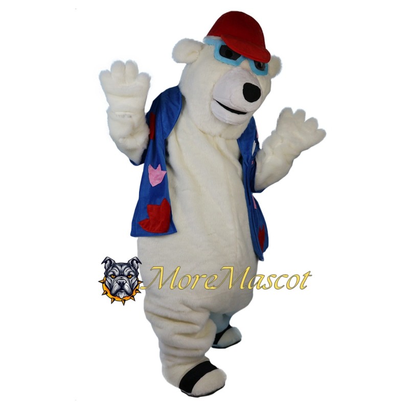 Vacation Polar Bear Mascot Costume