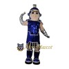 Blue Warrior Mascot Costume
