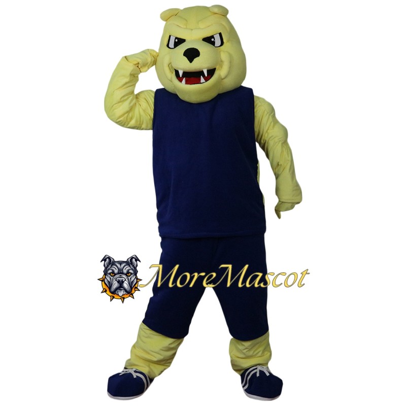 Yellow Power Bulldog Mascot Costume