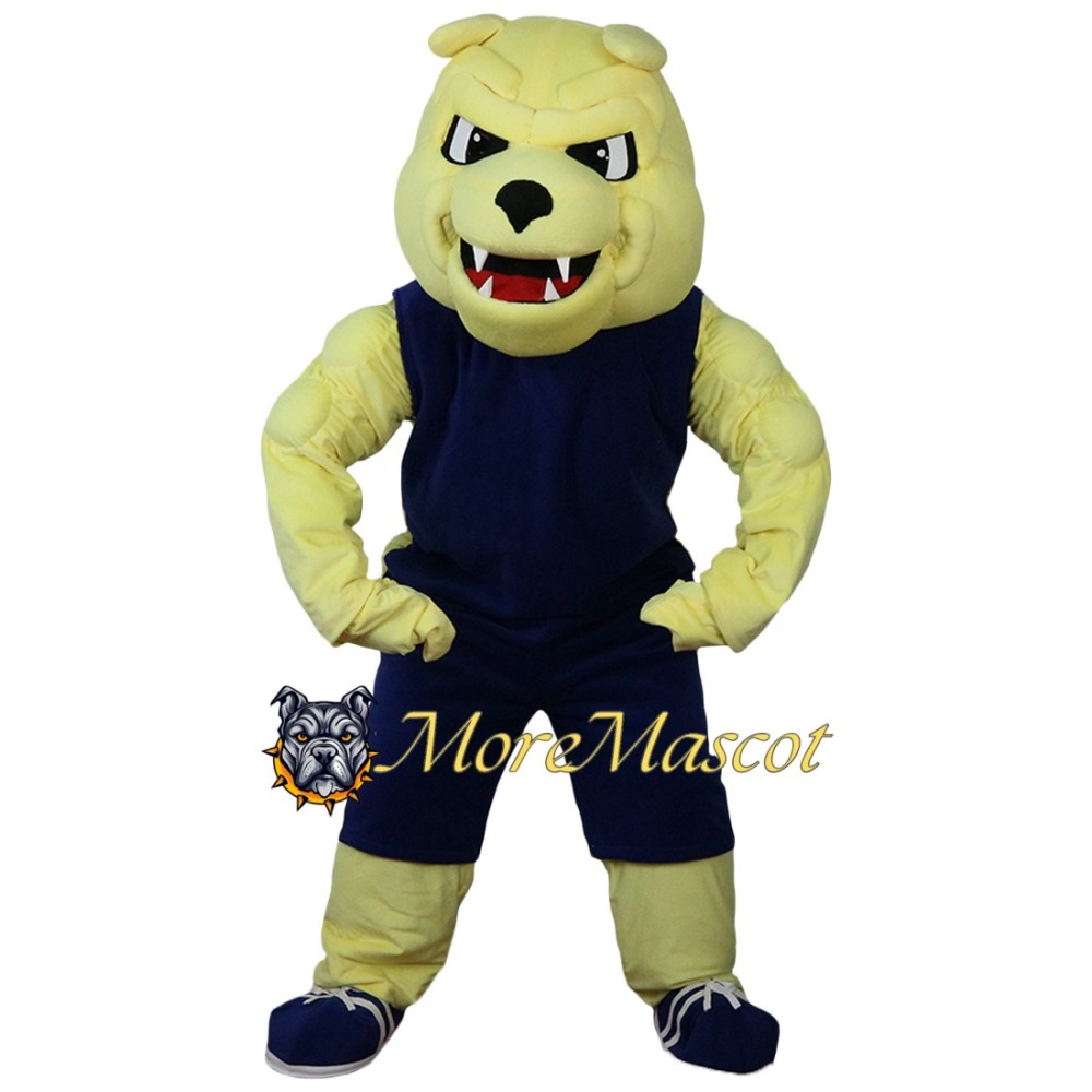 Yellow Power Bulldog Mascot Costume
