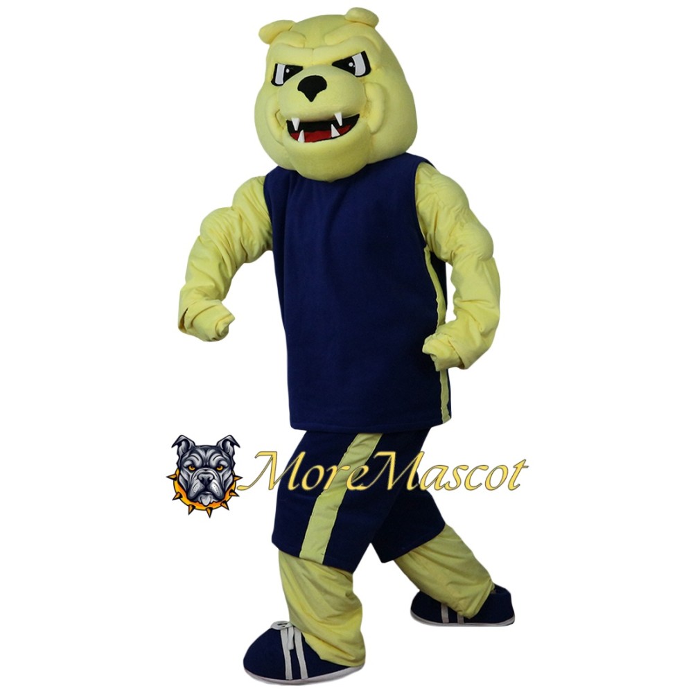 Yellow Power Bulldog Mascot Costume