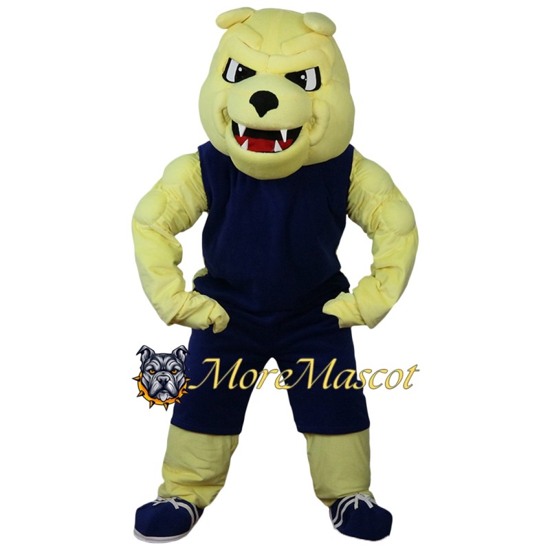 Yellow Power Bulldog Mascot Costume