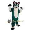 Green & White Fox Dog Mascot Costume