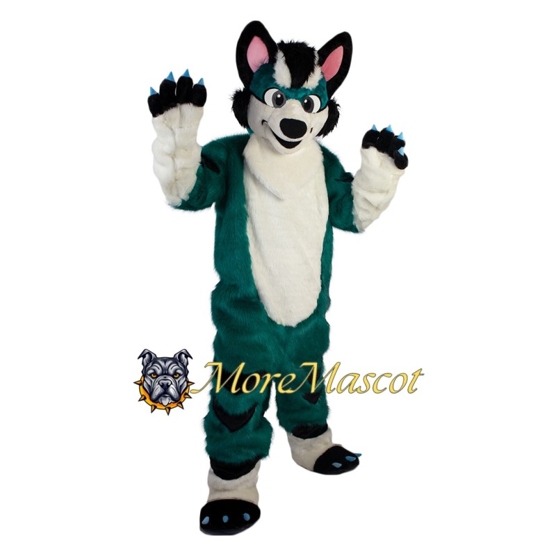 Green & White Fox Dog Mascot Costume