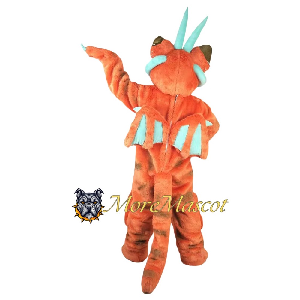 Orange Dragon Mascot Costume
