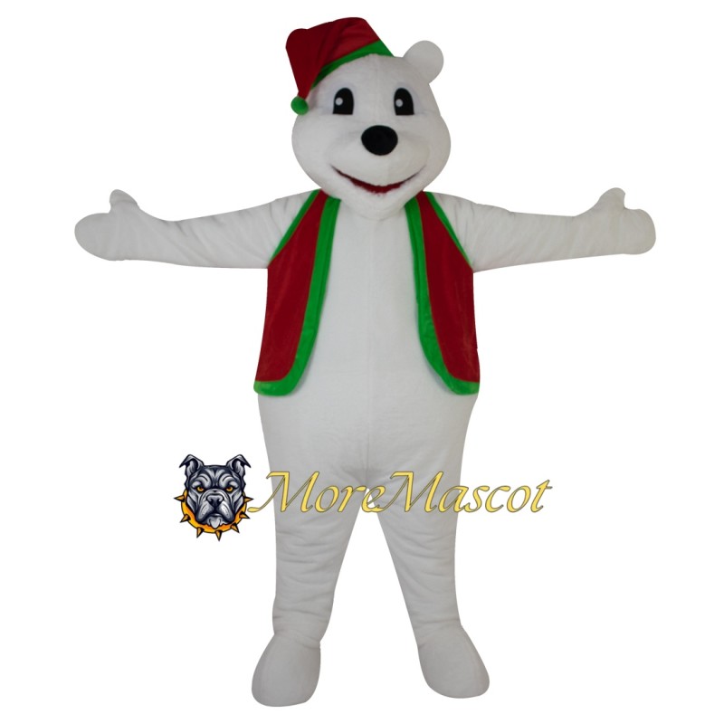 Cute Christmas Polar Bear Mascot Costume