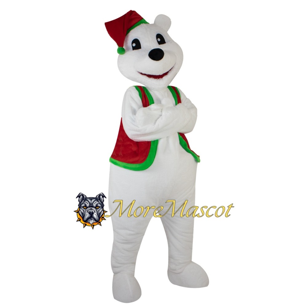 Cute Christmas Polar Bear Mascot Costume