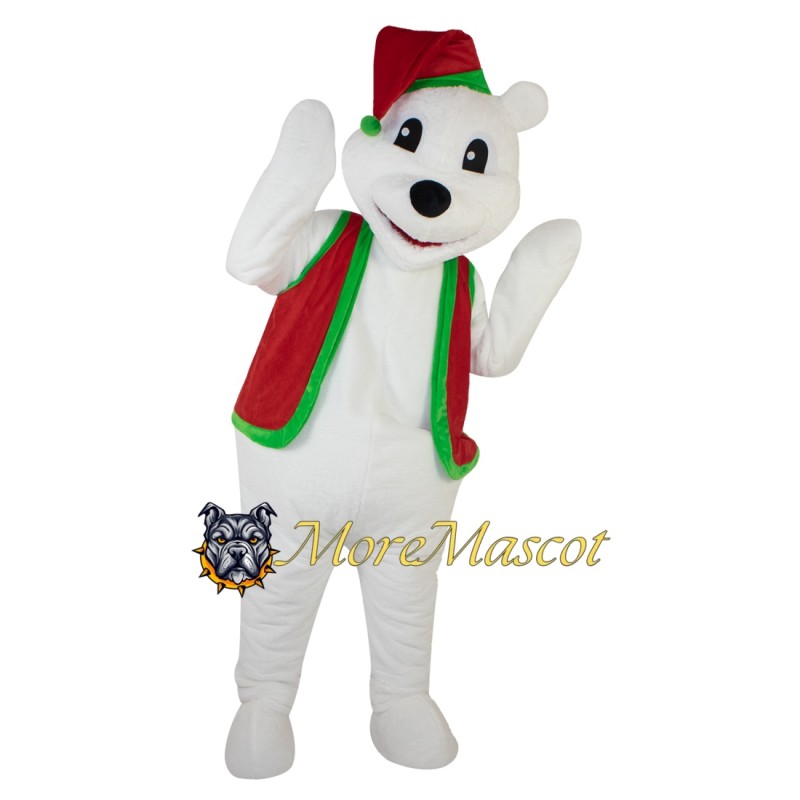 Cute Christmas Polar Bear Mascot Costume