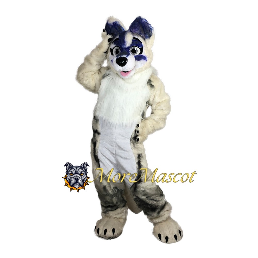 White Husky Mascot Costume