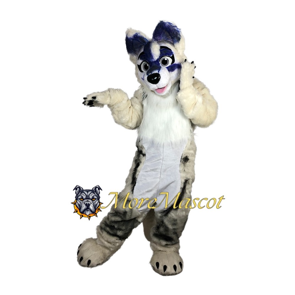 White Husky Mascot Costume