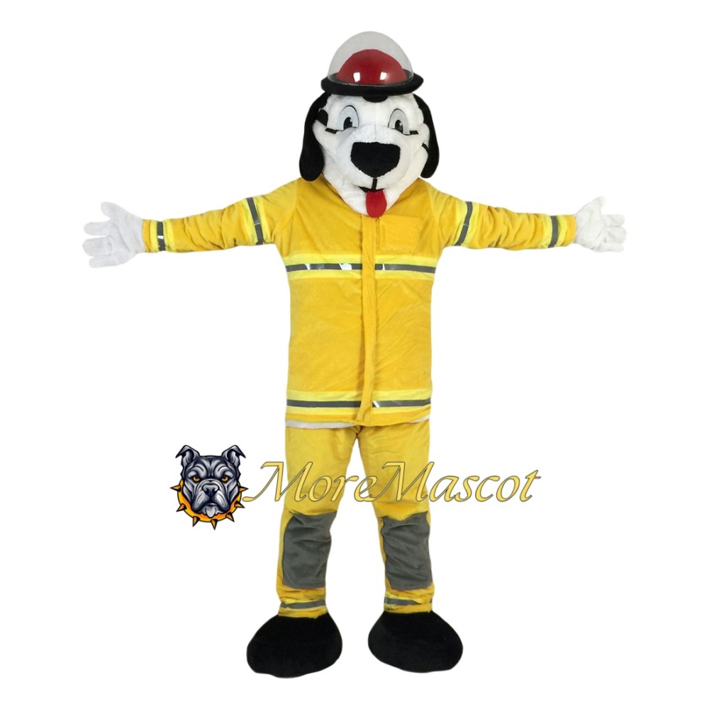 White Fire Dog Mascot Costume