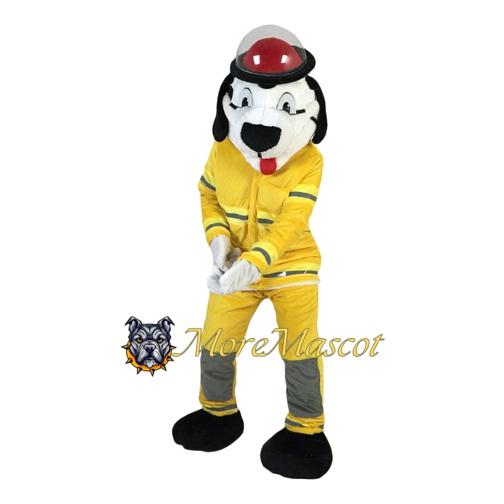 White Fire Dog Mascot Costume