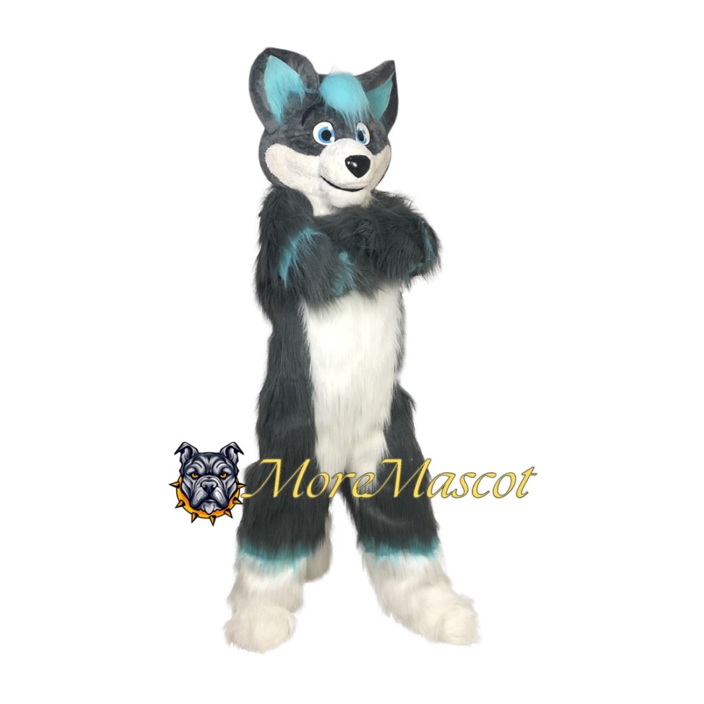 Gray Fox Dog Mascot Costume
