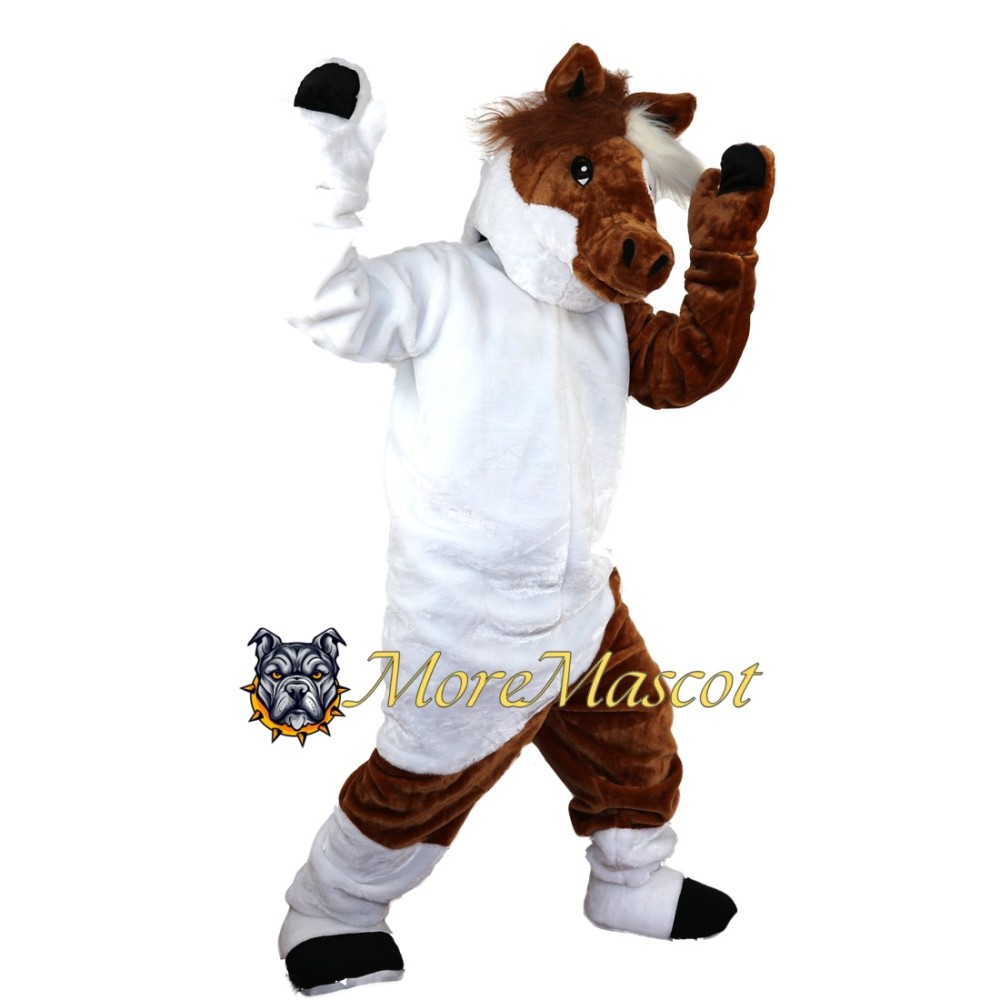Brown & White Horse Mascot Costume