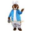 Cute Blue Suit Bunny Mascot Costume