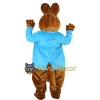 Cute Blue Suit Bunny Mascot Costume