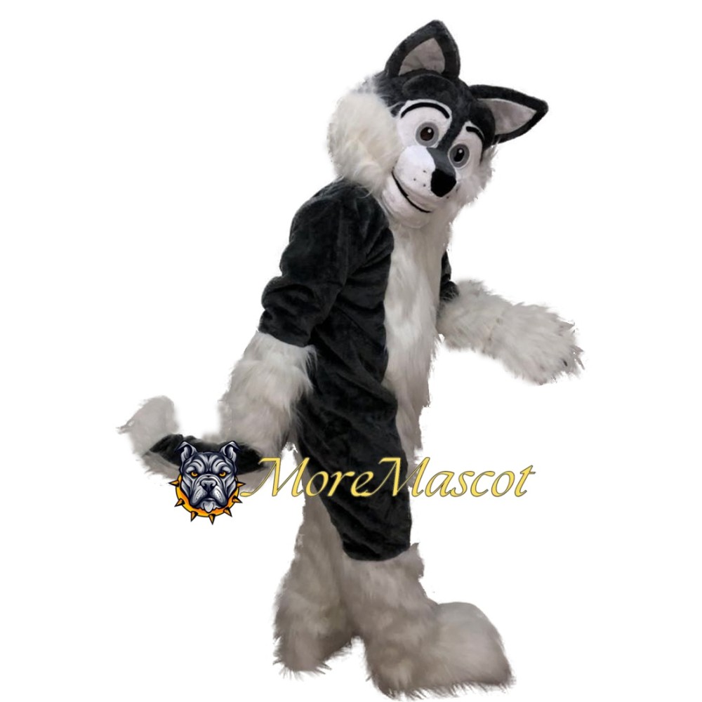 Black & White Husky Mascot Costume