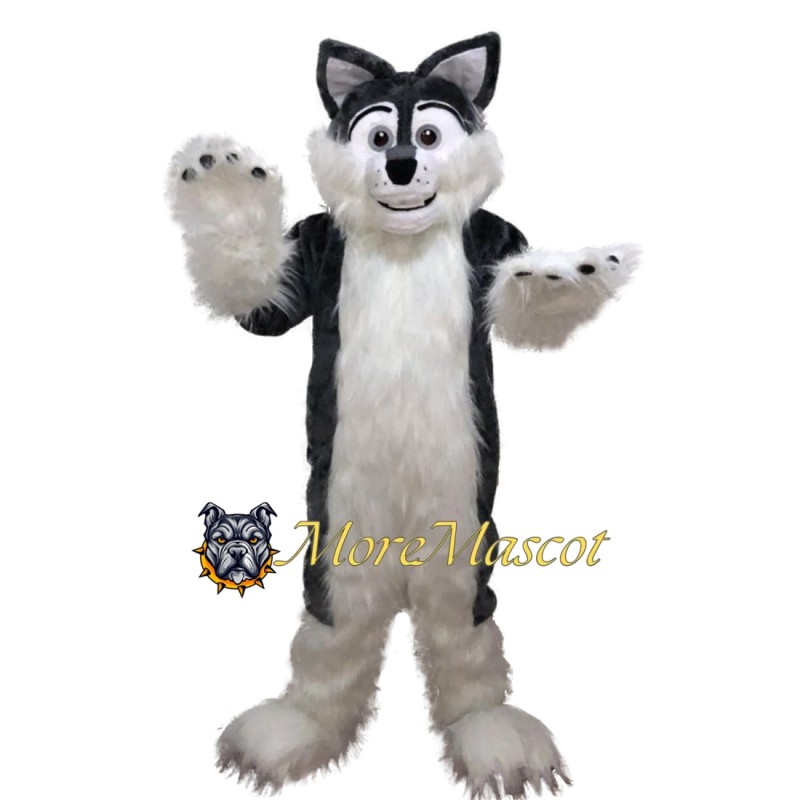 Black & White Husky Mascot Costume
