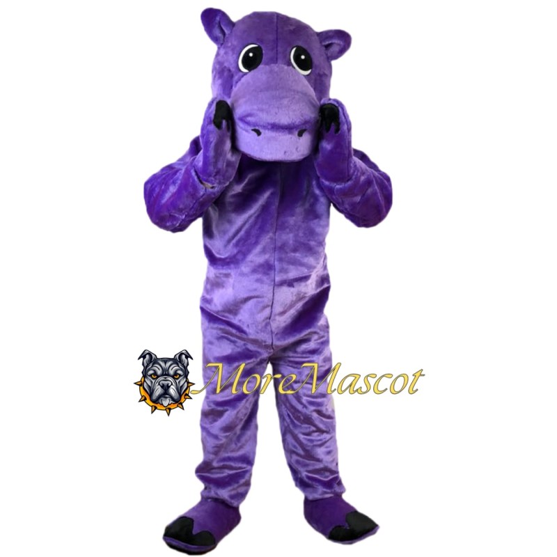 Purple Hippopotamus Mascot Costume