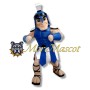 Muscular Blue Warrior Mascot Costume