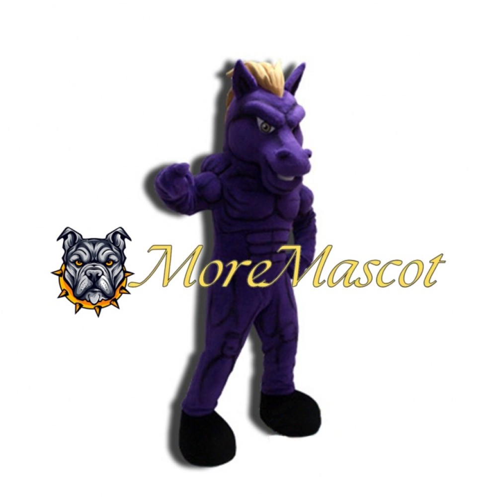 Muscular Purple Horse Mascot Costume
