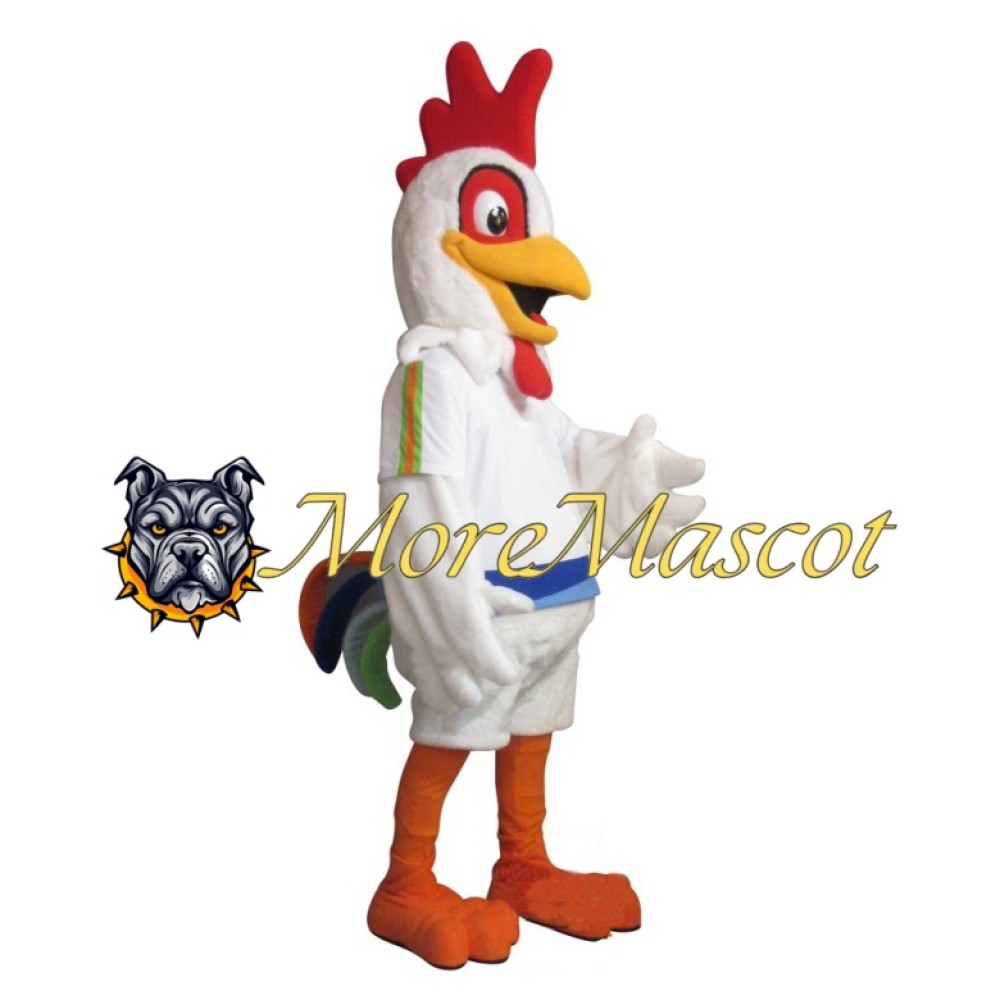White Rooster Mascot Costume