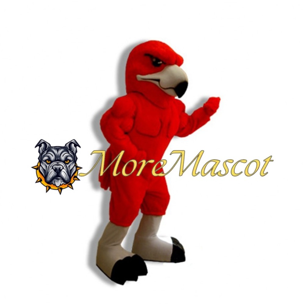 Muscular Red Eagle Mascot Costume