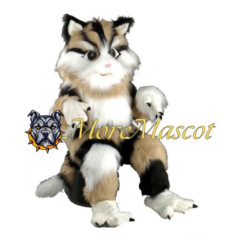 Superb Brown & White Cat Mascot Costume