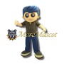Blue Hair Man Mascot Costume