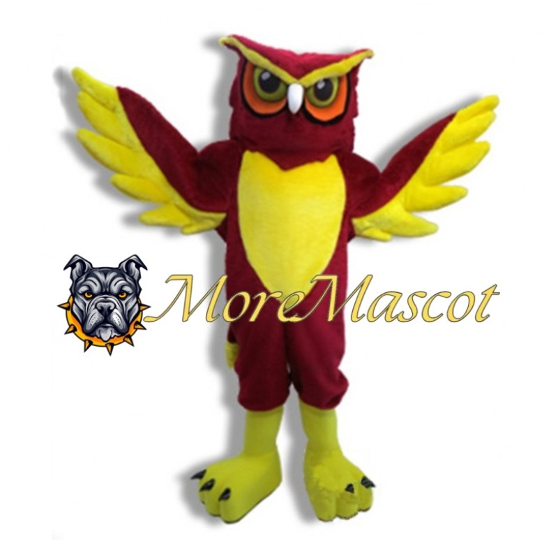 Red & Yellow Owl Mascot Costume