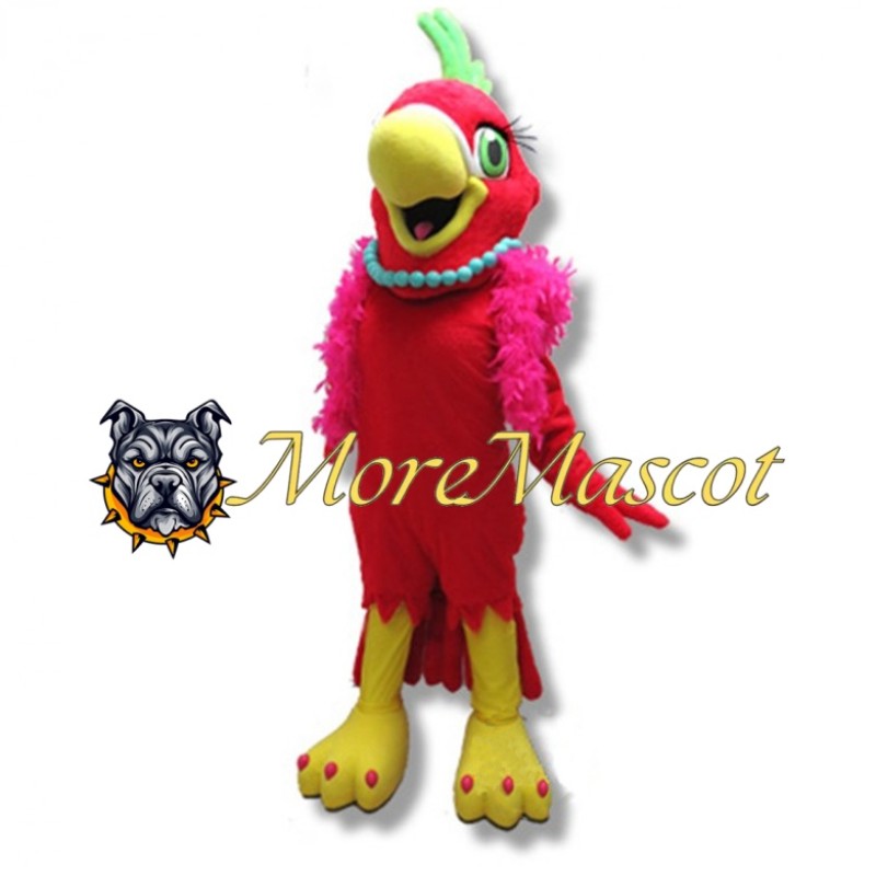 Pretty Red Parrot Mascot Costume