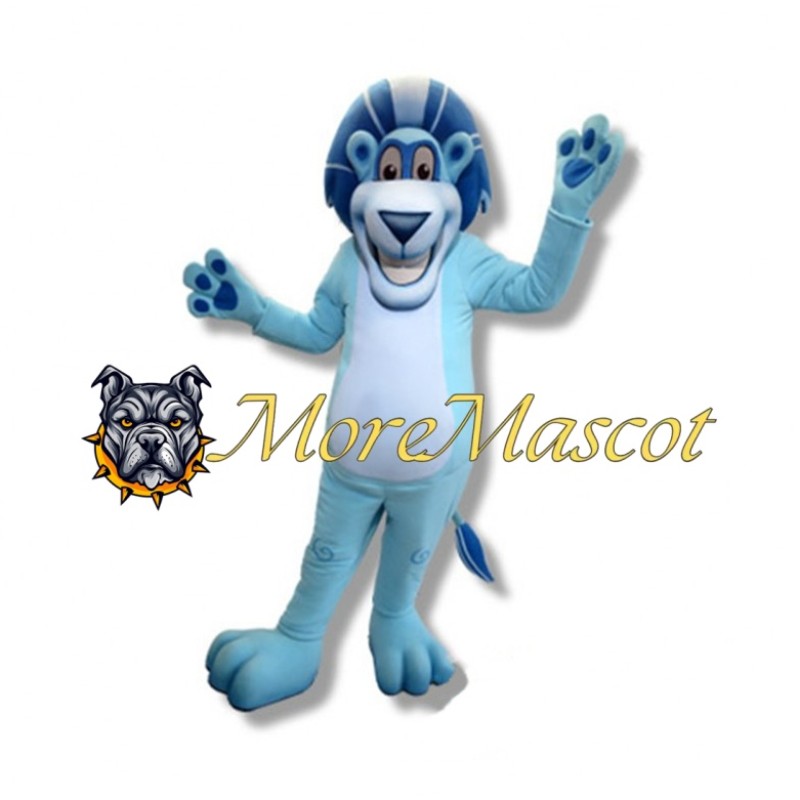 Blue Lion Mascot Costume
