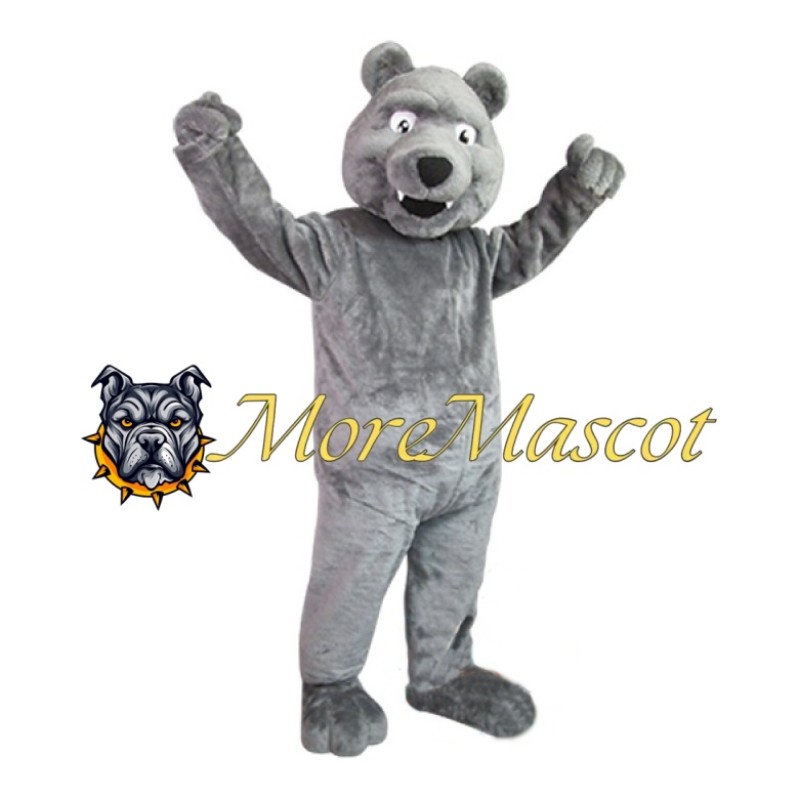 Grey Bear Mascot Costume