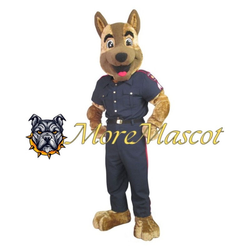 Police Brown Dog Mascot Costume