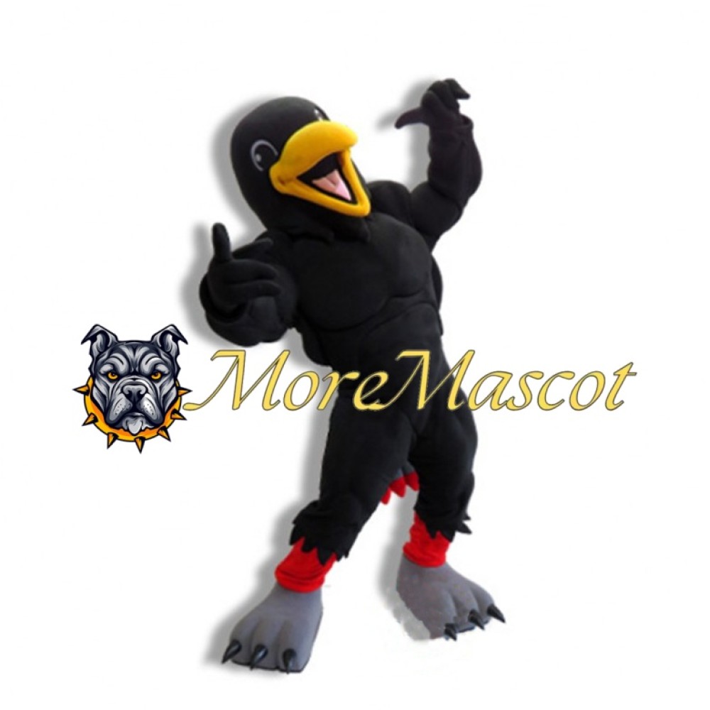 Muscular Raven Mascot Costume