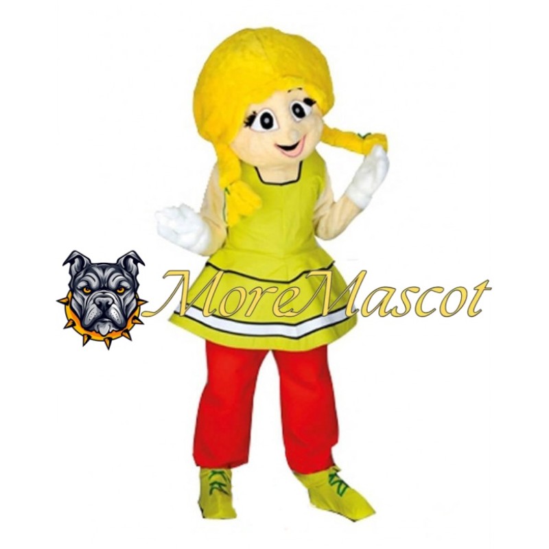 Cute Blonde Girl Mascot Costume