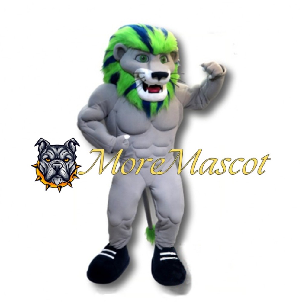Green Mane Lion Mascot Costume