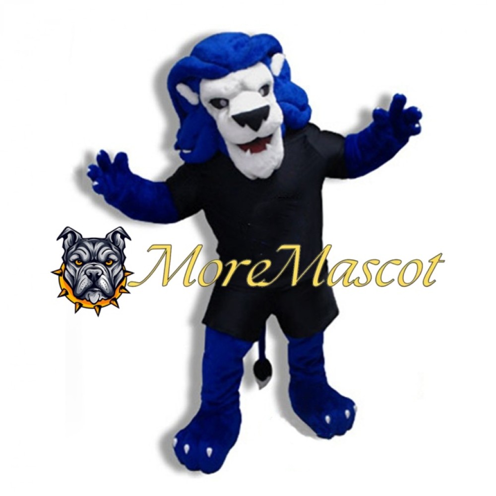 Adult Blue Lion Mascot Costume