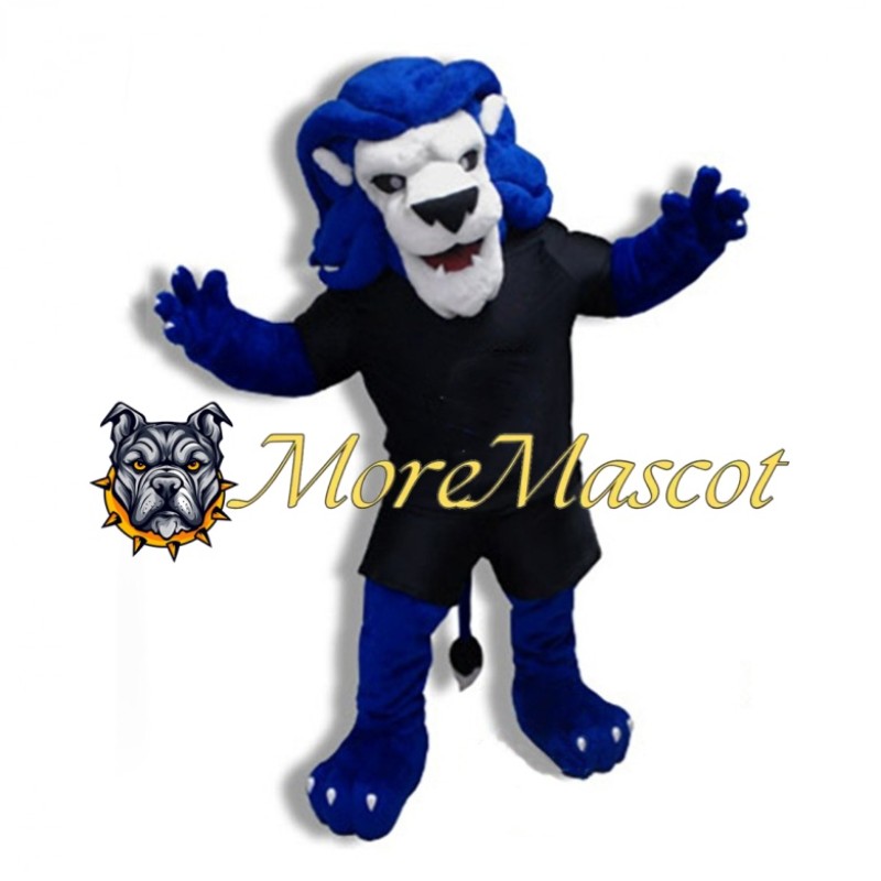 Adult Blue Lion Mascot Costume