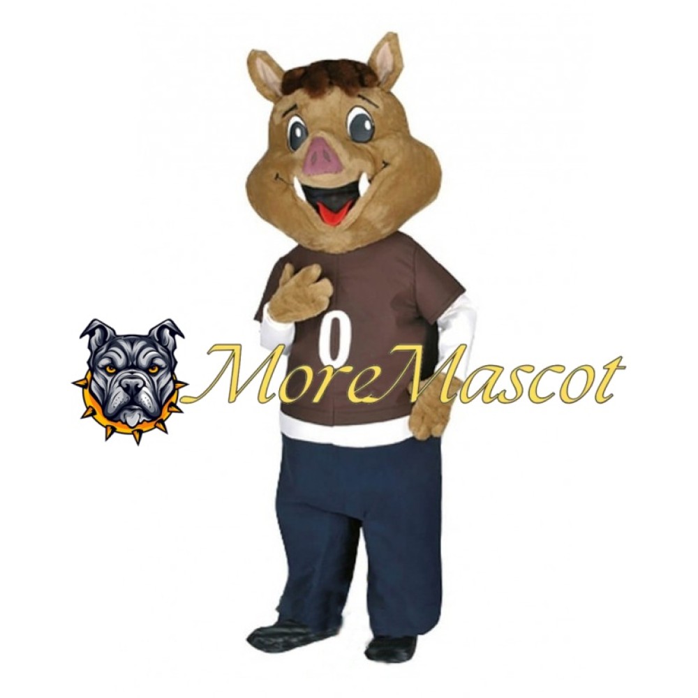 Brown Pig Brother Mascot Costume