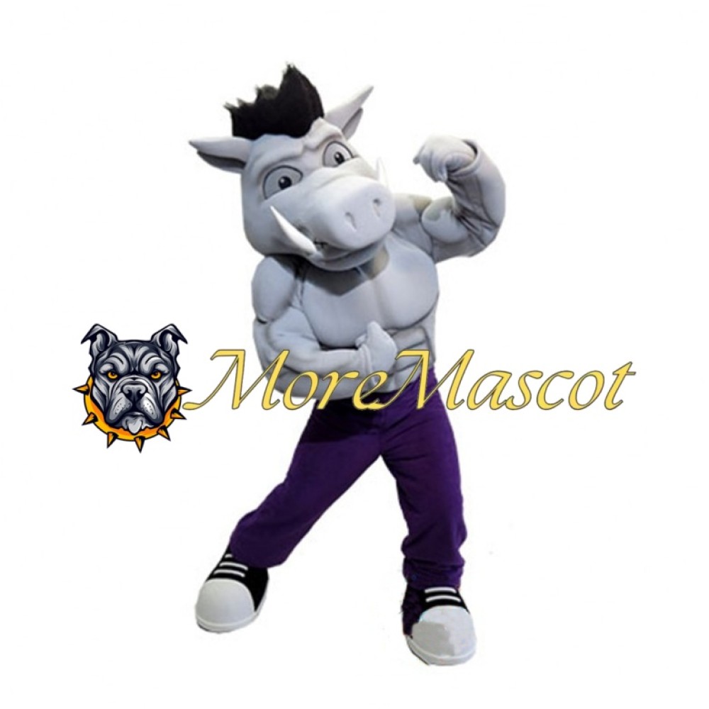 Grey Wild Boar Mascot Costume