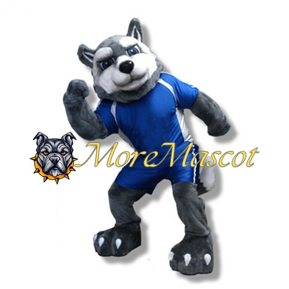 Muscular Siberian Husky Mascot Costume