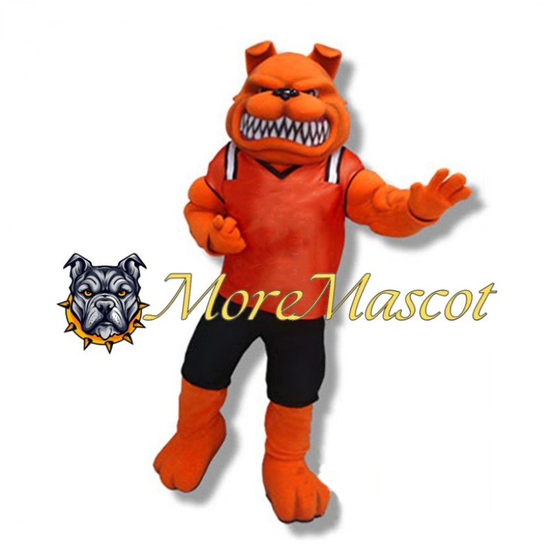 Orange Bulldog Mascot Costume