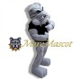 Muscular Grey Bulldog Mascot Costume
